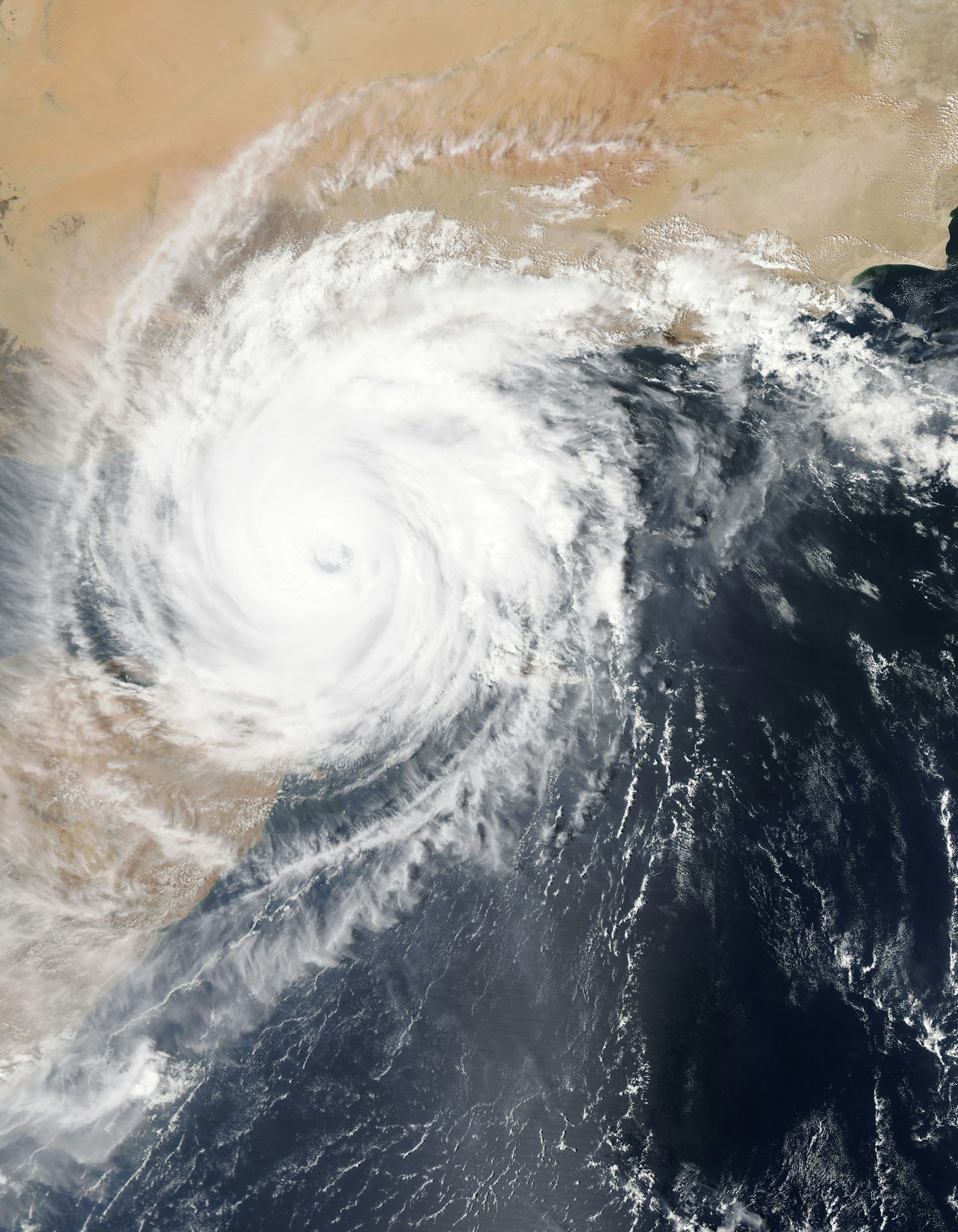 Satellite view of a hurricane approaching Florida