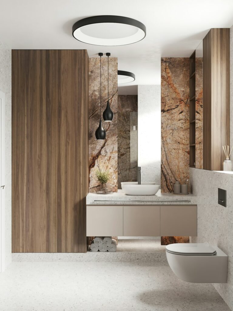 Bathroom with a sink and mirror