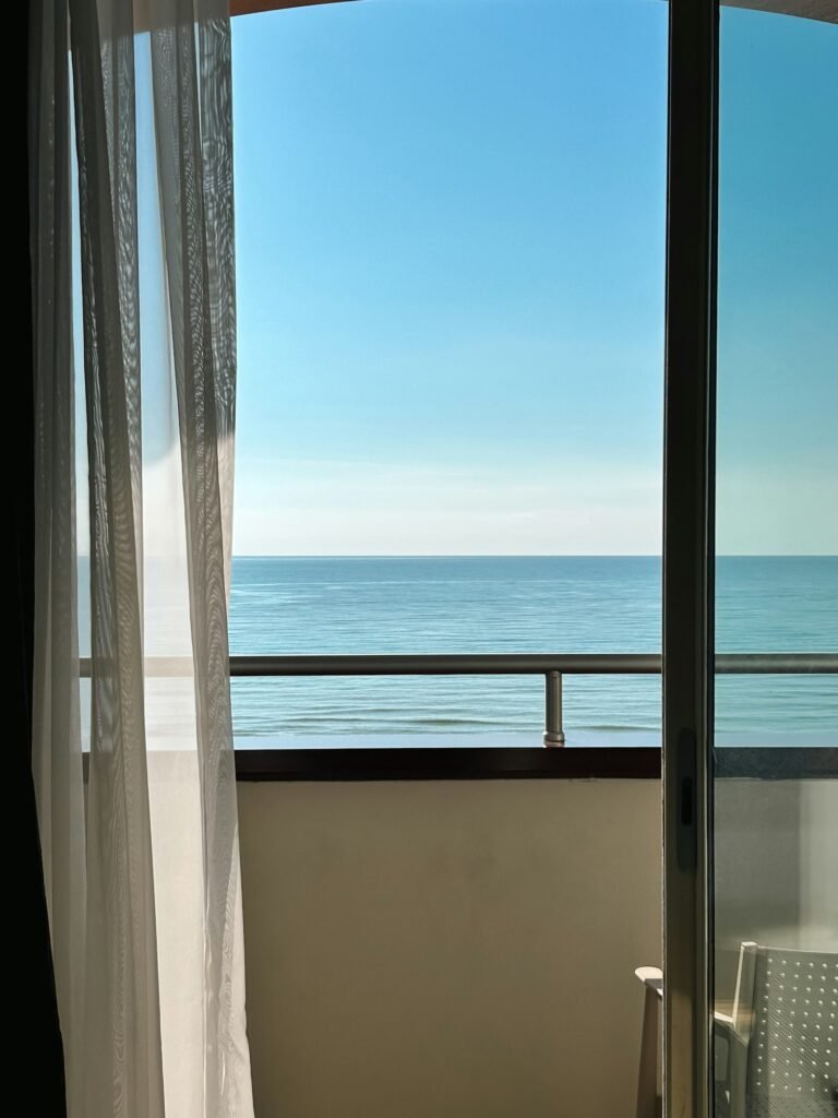 Balcony with a view of the ocean