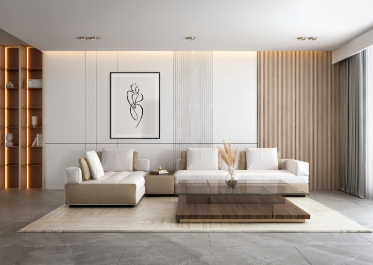 Living room with a couch and coffee table